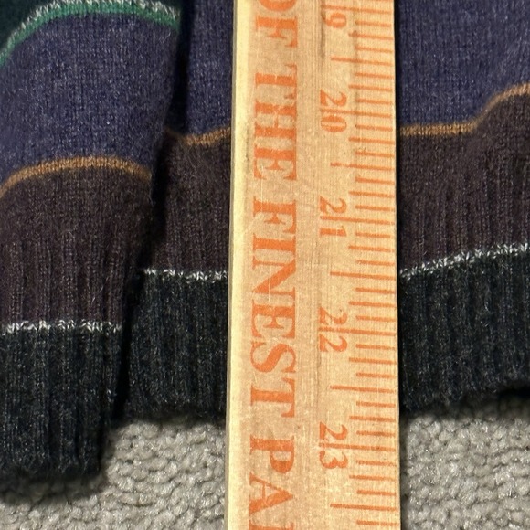 Cividini Women 44 M Sweater Cashmere Funnel Neck Half Sleeve Striped Multicolor - Picture 9 of 10